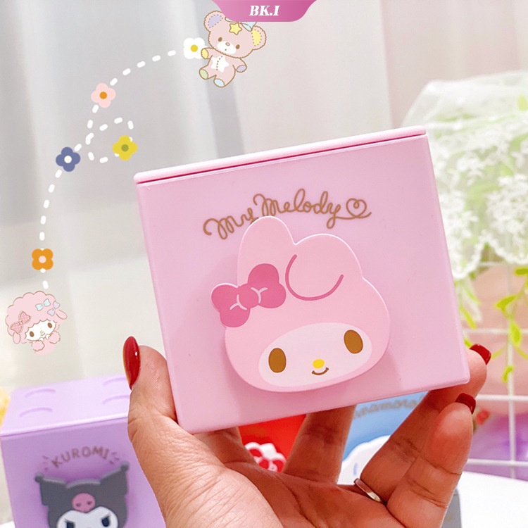 SANRIO Hộp Đựng Đồ Kiểu Vuông Họa Tiết Kuromi Dễ Thương Để Bàn Tiện Dụng【BK2