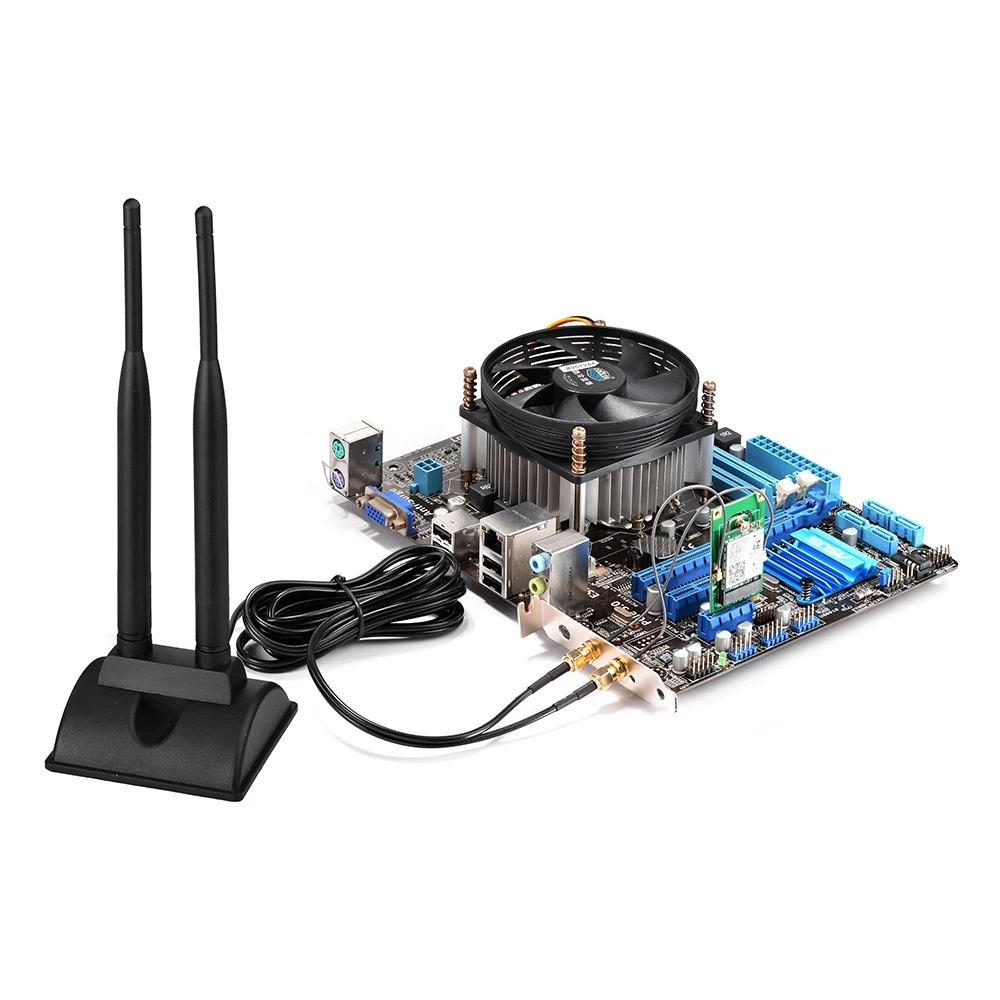 Bộ định tuyến không dây đầu nối wifi ăng-ten USB băng tần kép cho PCI-E thẻ mạng cơ sở từ tính nhiều màu bền RP-SMA | BigBuy360 - bigbuy360.vn