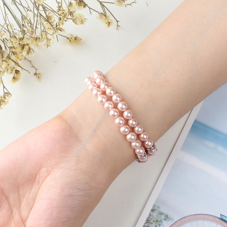 Dây Đeo Tay Thay Thế Đính Ngọc Trai Giả Hai Hàng Cho Xiaomi Band 3/4/5/6/7 Xiaomi Mi Band 5 Xiaomi 4 3