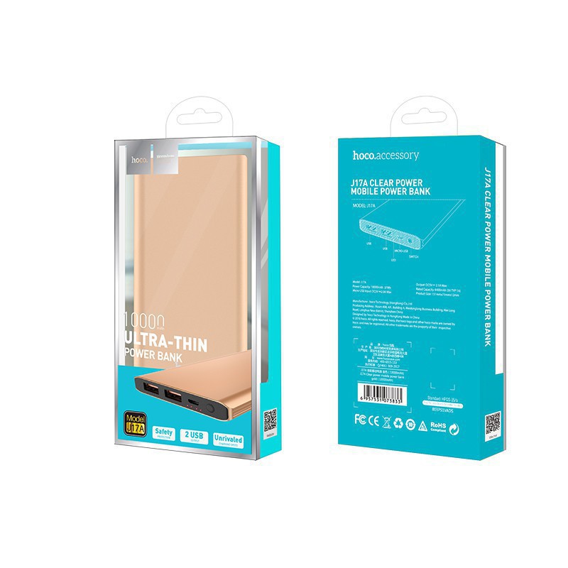 Pin dự phòng Clear 10000 mAh HOCO - J17A