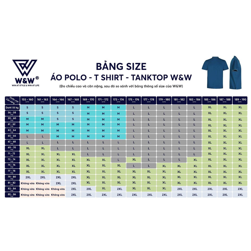 Áo Polo Nam Cộc Tay W&amp;W Dáng Slim Fit Lịch Lãm, Kiểu Dáng Trẻ Trung, Chất Vải Nhẹ Bền Màu Hạn Chế Nhăn Nhàu WPO84S