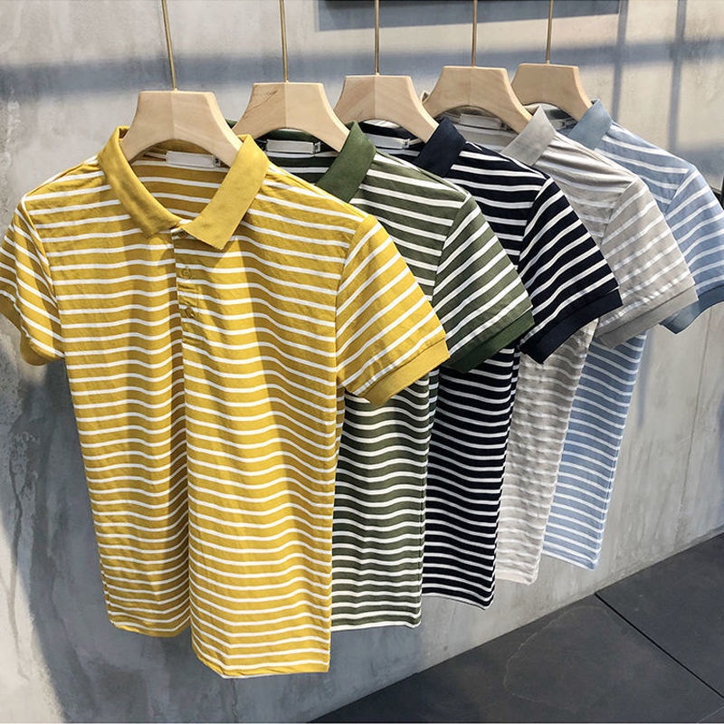 Áo polo adidas lelaki Tay Ngắn Dáng Ôm Họa Tiết Kẻ Sọc Thời Trang Mùa Hè Cho Nam Và Nữ