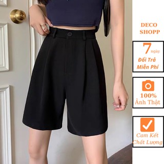 Quần short nữ de.co shop ống rộng lưng cao, quần đùi nữ năng động trẻ trung q06