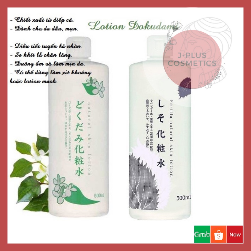 Nước Hoa Hồng Diếp Cá, Tía Tô Dokudami Natural Skin Lotion 500ml - Nhật Bản