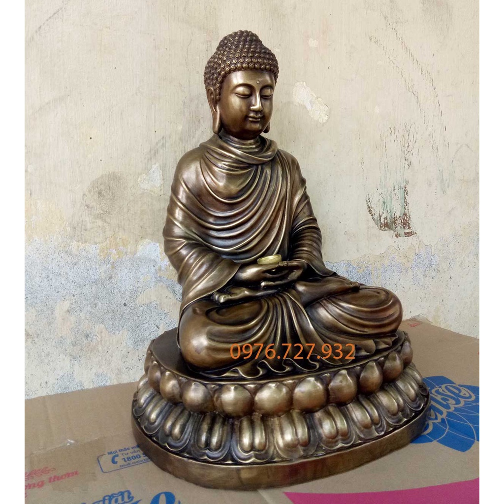 Tượng phật thích ca bổn sư cao 39cm bằng đồng, tượng phật thích ca