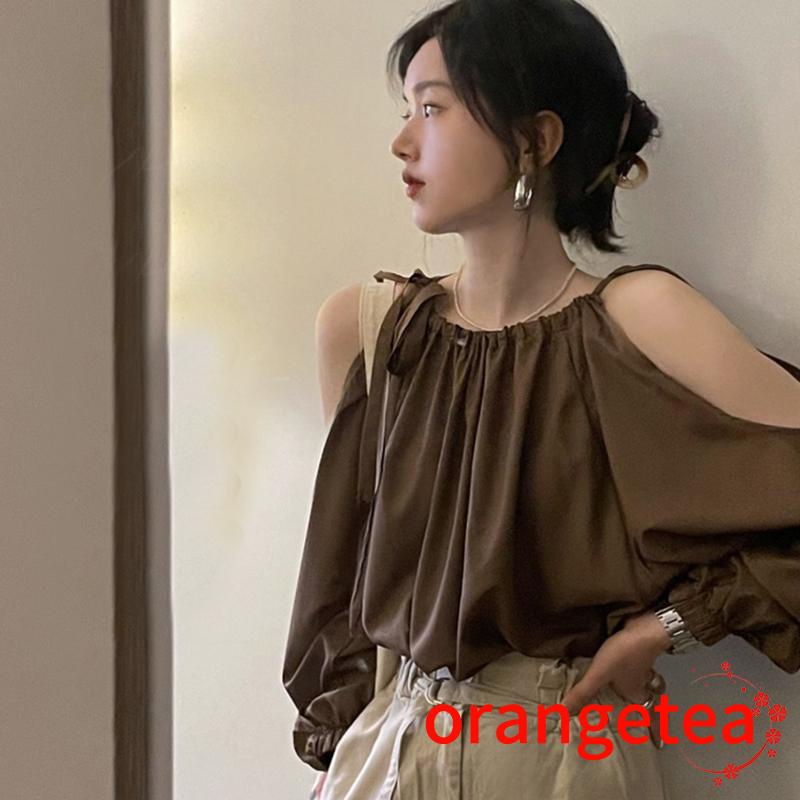 Áo Thun Tay Dài Màu Sắc Đơn Giản Cho Nữ