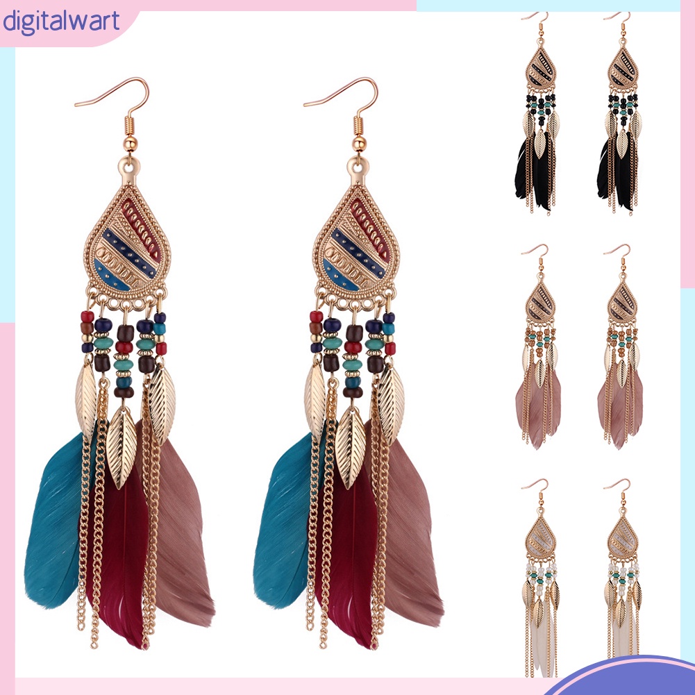 Khuyên Tai Lông Vũ Phong Cách Cổ Điển Thanh Lịch Dành Cho Nữ