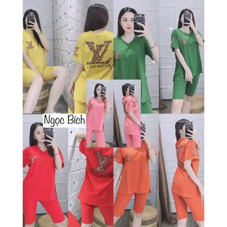 Sét Bộ Thun Cotton Đùi Thời Trang Nữ Mặc Nhà, Bao Đẹp, Hàng Cao Cấp, Có 4 Size M Xl Xxl Xxxl 40-75Kg