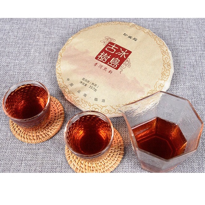 Trà phổ nhĩ chín Băng Đảo năm 2010 bánh 357g