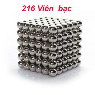 Bi nam châm BukyBalls 216 viên 5mm - Bạc