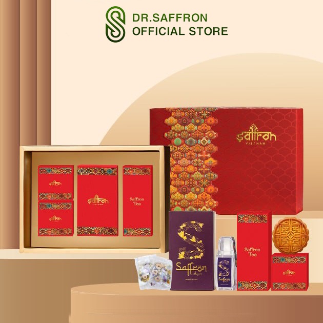 [Vị mới] Hộp quà tặng 2023 Saffron gồm 2 mứt sen, mứt gừng và nhụy hoa nghệ tây