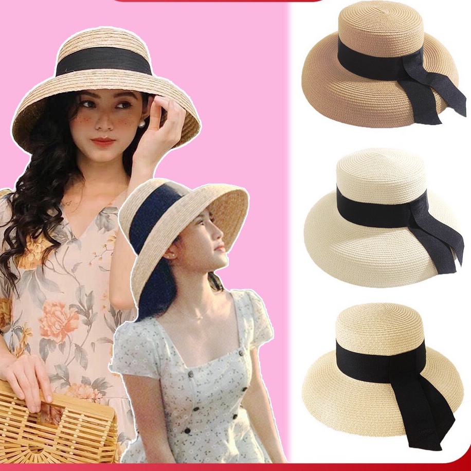 Mũ Cói Lồng Đèn Vintage, Mũ Cói Rộng Vành Đi Biển Chống Nắng Siêu Xinh