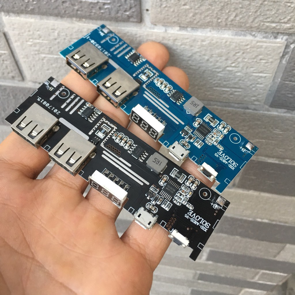 Mạch Sạc Dự Phòng 5V 2.1A - Hiển thị dung lượng pin. Cổng sạc micro USB