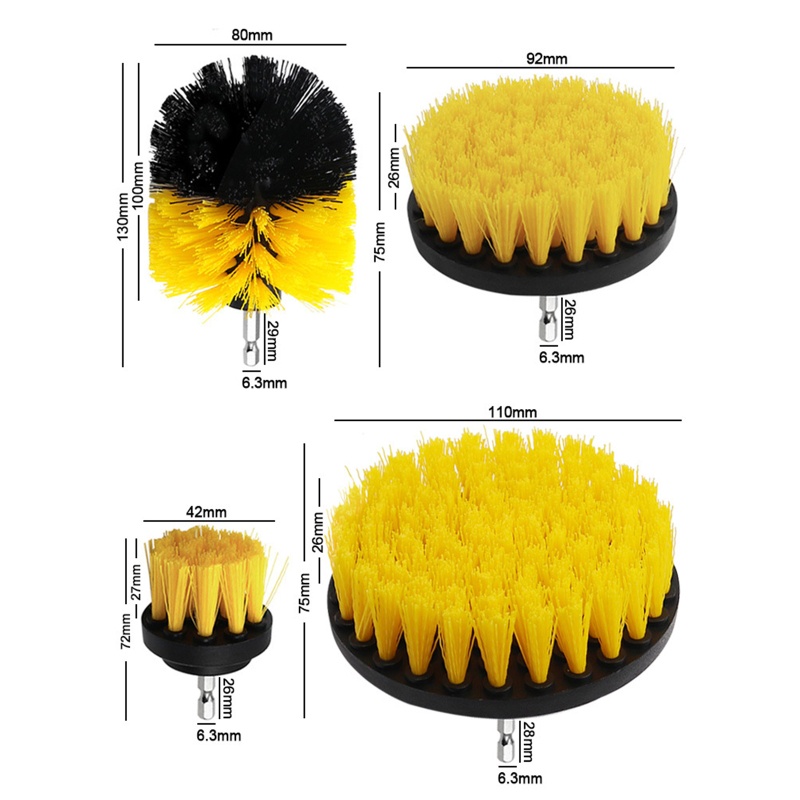 Cọ Vệ Sinh Lốp Xe Ô Tô Đầu Tròn 2 / 3.5 / 4 / 5 ''