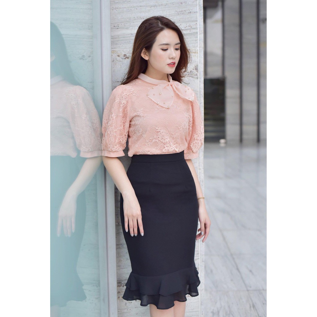 -Hàng nhập khẩu  Chân váy đuôi cá phối voan sang trọng và quý phái - Hiền Trần Boutique Liên hệ mua hàng  084.209.1989 | BigBuy360 - bigbuy360.vn