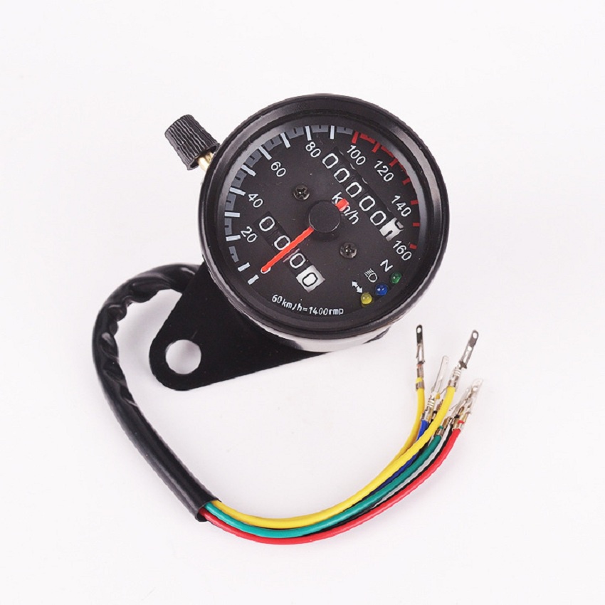 Đồng hồ xe máy độ classic ODOMETER có đèn báo 3 chức năng cơ bản chuyên độ xe classic phù hợp độ Cafe Racer Tracker Win