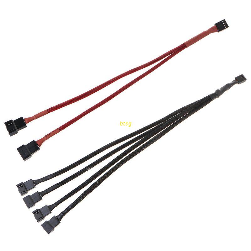 Dây cáp hub chia mở rộng có vỏ bọc cho quạt 4 chấu PWM làm mát CPU bo mạch chủ 4 chấu sang 4 chấu 2 4 chiều hoặc 3 chấu