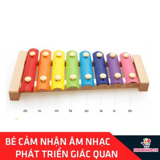 Đàn Mộc Cầm 8 Phím Bầng Gỗ - Đồ Chơi Âm Nhạc An Toàn Cho Bé
