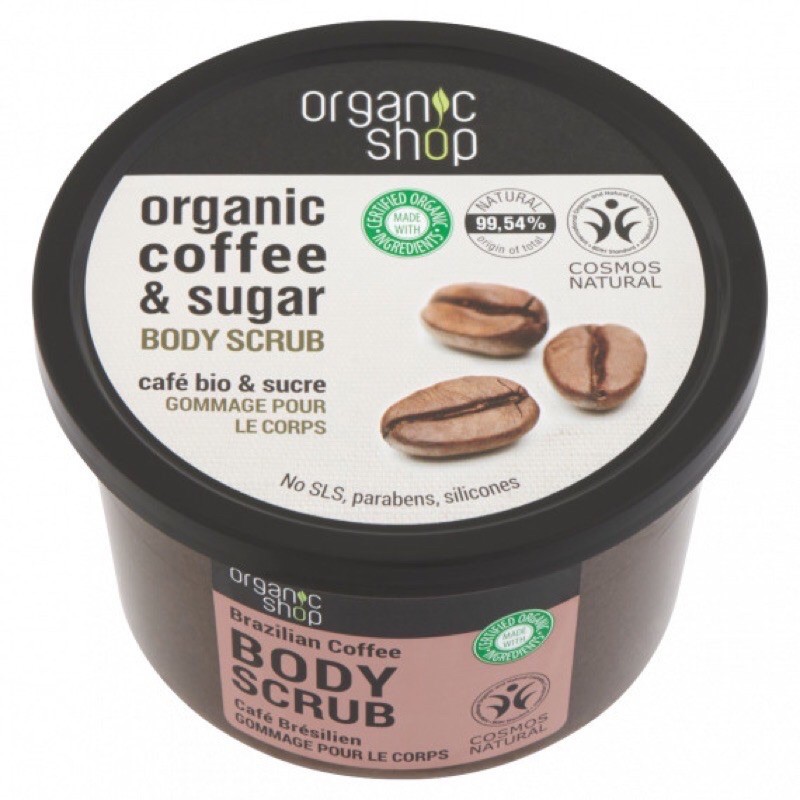 Tẩy Tế Bào Chết Toàn Thân Organic Shop Organic Coffee & Sugar Body Scrub 250ml (Hương Cafe)