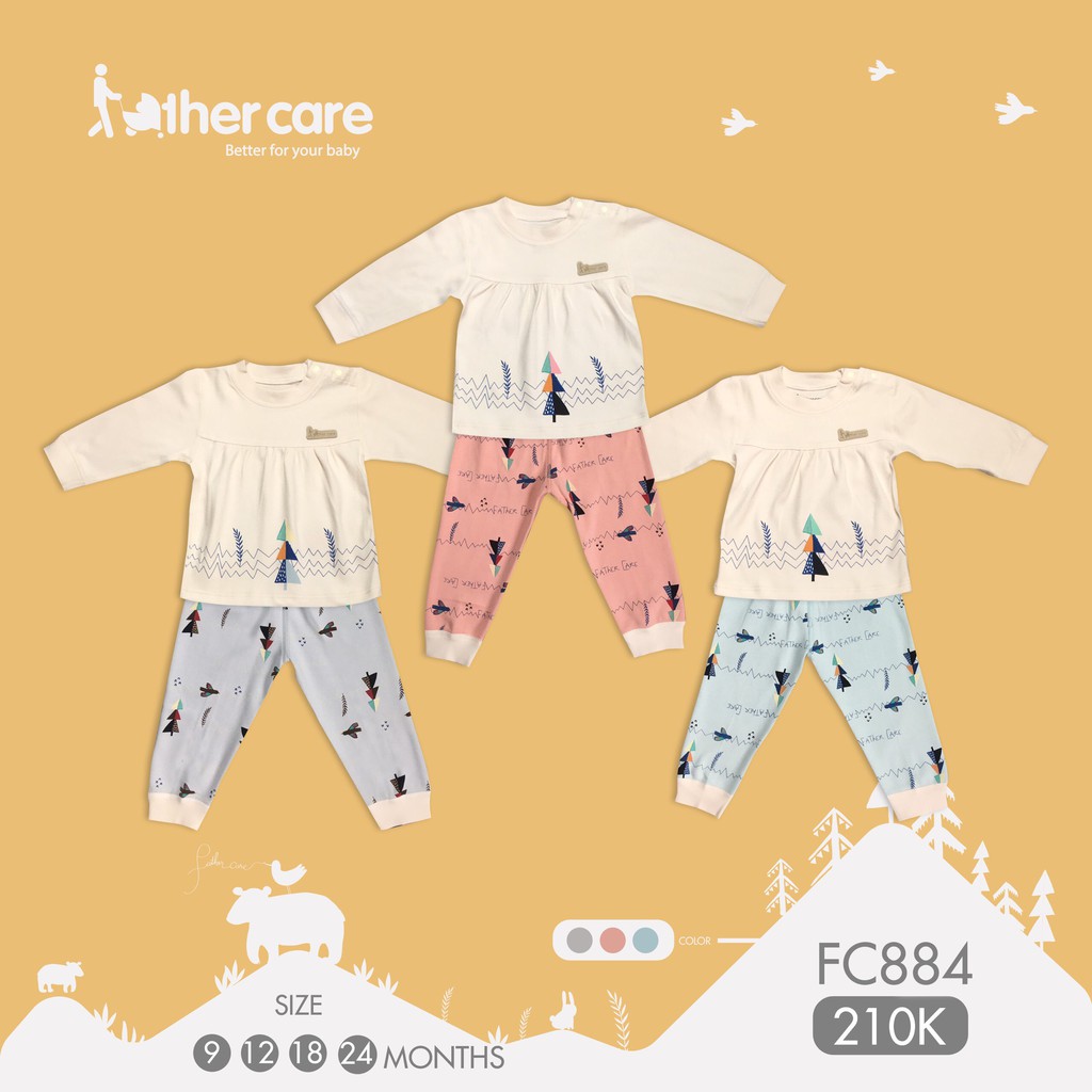 Bộ Quần Áo FatherCare Nhún ngực nỉ DT - Cây thông (Trơn) FC884