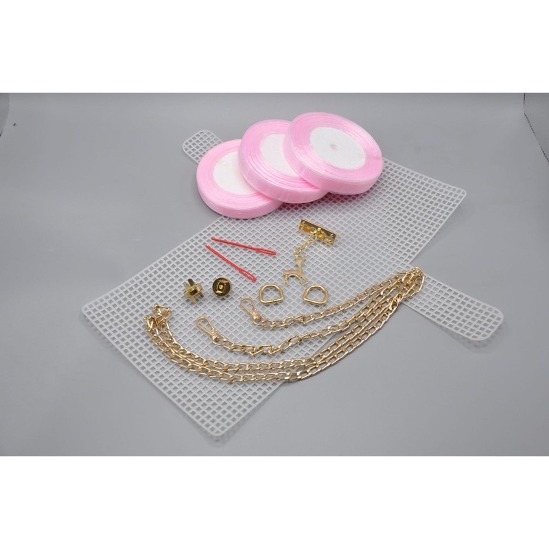 (Có VIDEO hd) Set nguyên liệu làm túi xách ruy băng handmade