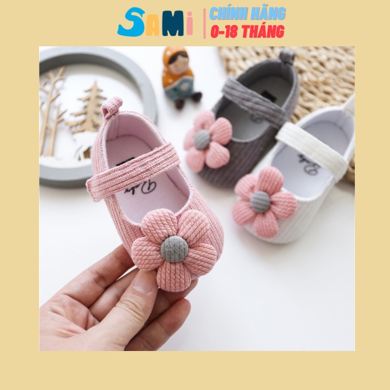 Giày tập đi em bé, đính hoa dễ thương cho bé I Giày tập đi cho bé