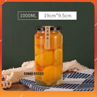 Set 3 lọ thủy tinh 1 lít tròn nắp chống tràn