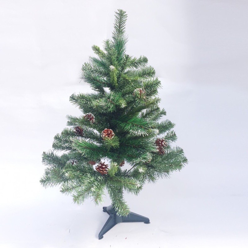 Cây thông Giáng sinh cao cấp 90cm  loại 3 lá gắn trái thông