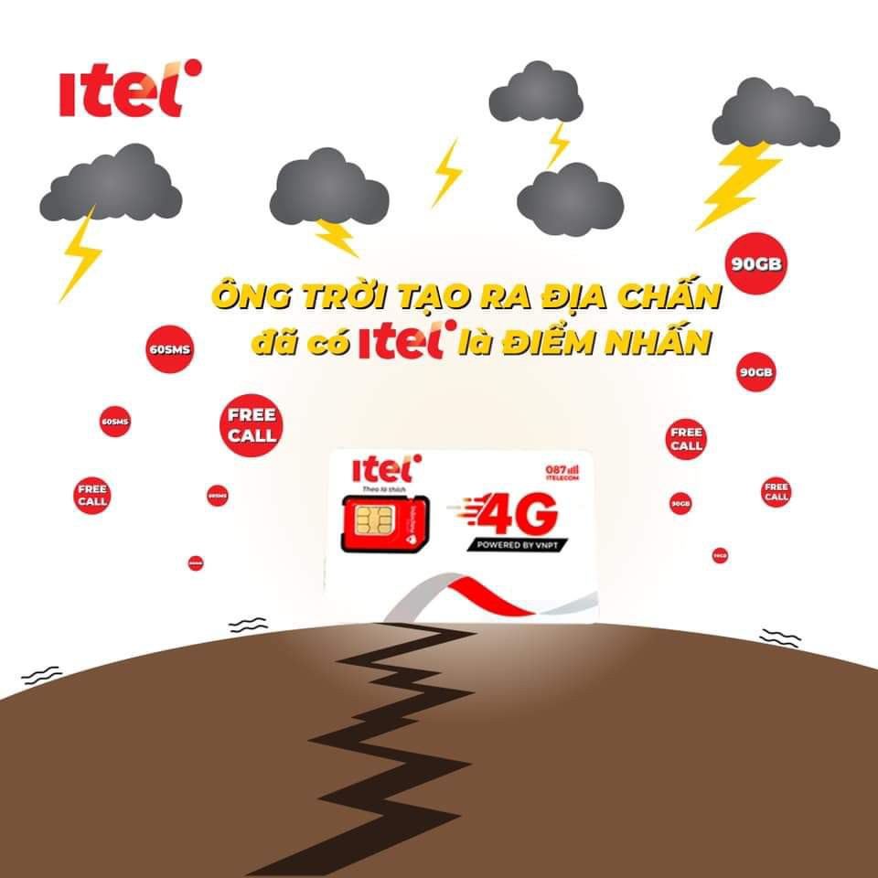 Sim Trắng 4G itel - itelecom 087(lưu ý sim trắng chỉ để thay sim bị lỗi)