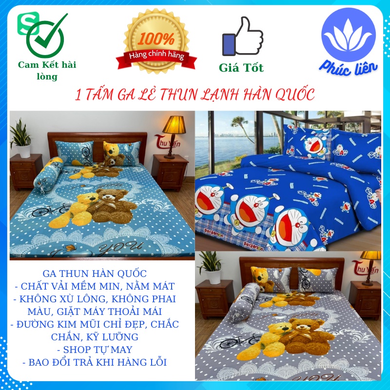 Ga giường ga lẻ thun lạnh hàn quốc in 3D dành cho bé yêu (ĐỦ SIZE )