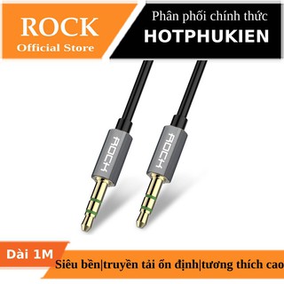 Dây cáp âm thanh chất lượng cao AUX Audio 2 đầu 3.5mm Dài 1M hiệu Rock A1 (Siêu bền, truyền tải ổn định) - Chính hãng