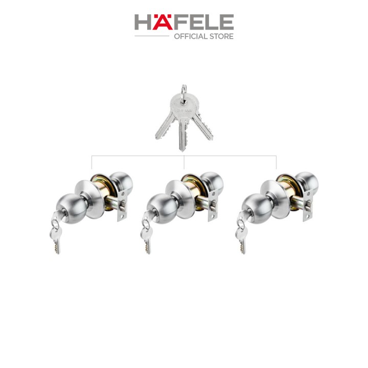 Bộ khóa 3 ổ khóa tròn và chìa chủ HAFELE - 489.93.252