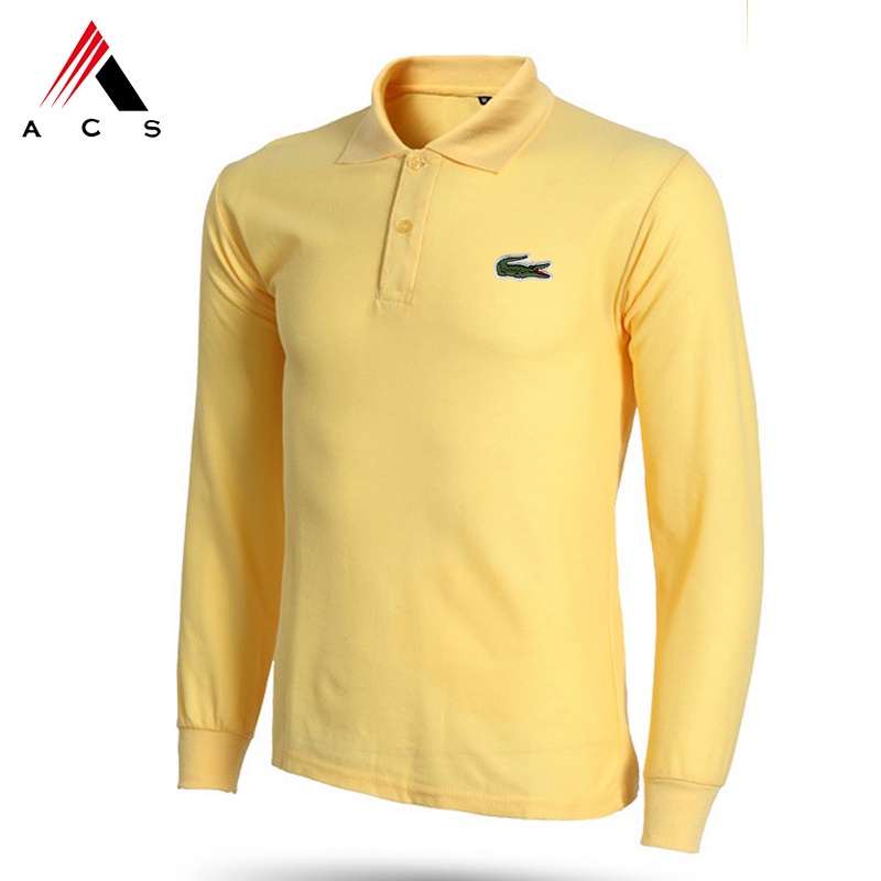 Áo polo Dài Tay Thêu Họa Tiết 6 Màu Lựa Chọn Dành Cho Nam