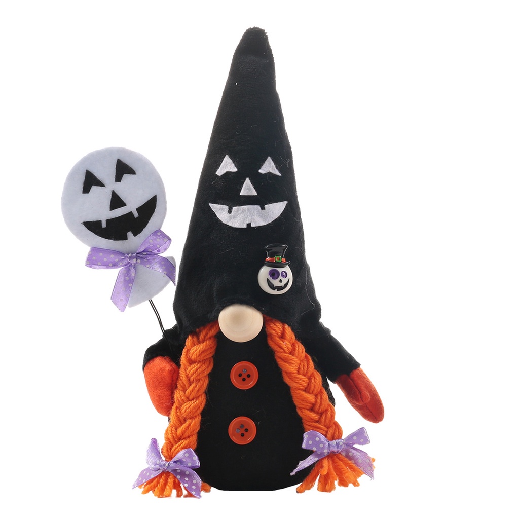 Thú Nhồi Bông Hình Mặt Cười Đen Đáng Yêu Trang Trí Halloween