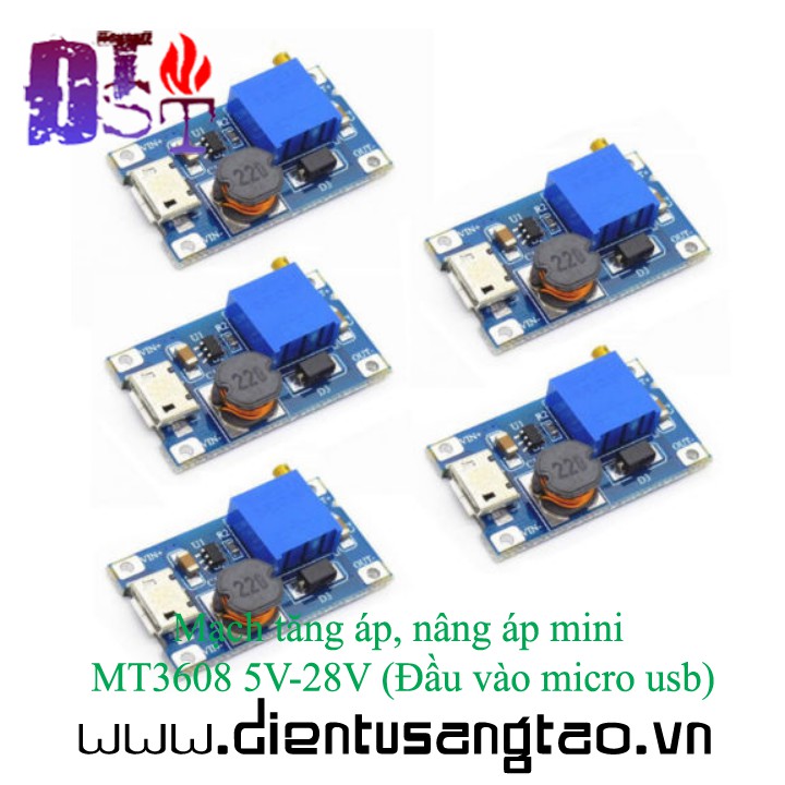 ✅ [RẺ NHẤT VIỆT NAM ] Mạch tăng áp, nâng áp mini MT3608 5V-28V Đầu vào micro usb