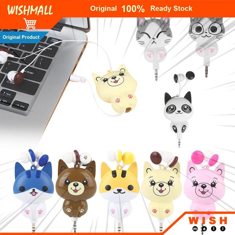 Tai nghe nhét tai 3.5mm có dây rút có in hình hoạt hình  Cbán xong