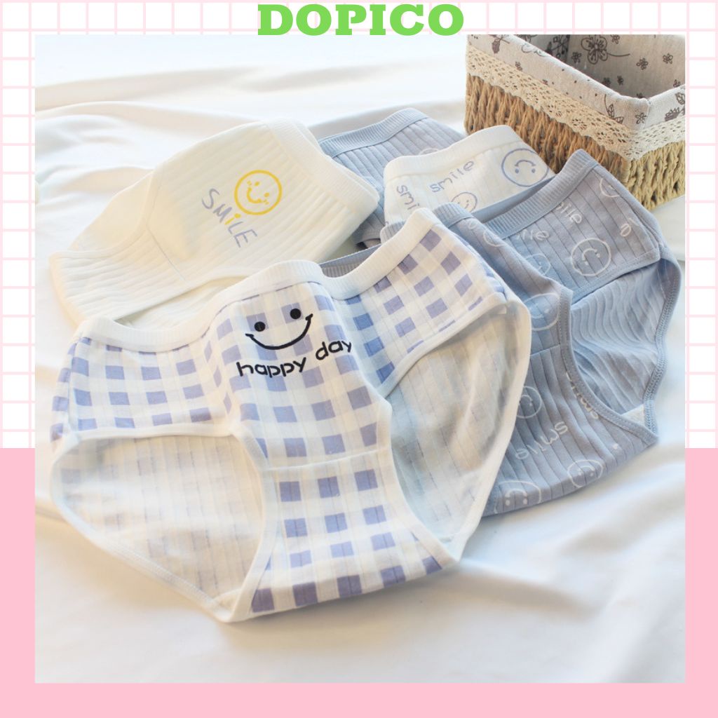 Quần lót nữ cotton kẻ sọc tôn dáng kháng khuẩn khử mùi họa tiết cute dễ thương và gợi cảm DOPICO L131