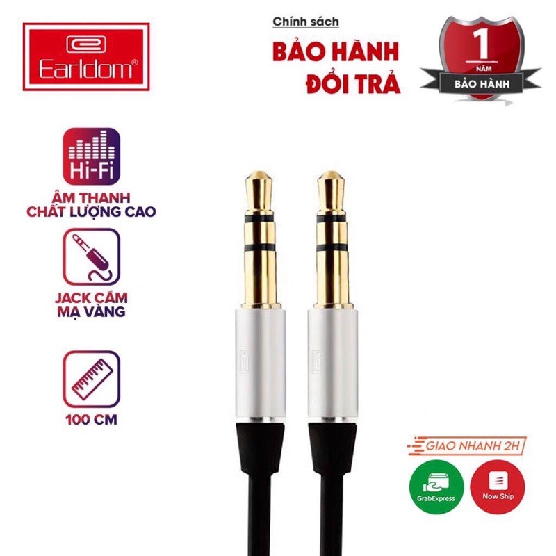 Dây cáp âm thanh AUX 15 Earldom Jack Kết Nối Chân 3.5 Lấy Âm Thanh Video Audio Lấy Nhạc Ra Loa Oto