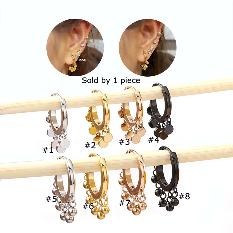 1 Khuyên tai mạ vàng / bạc kiểu dáng thời trang dành cho nữ