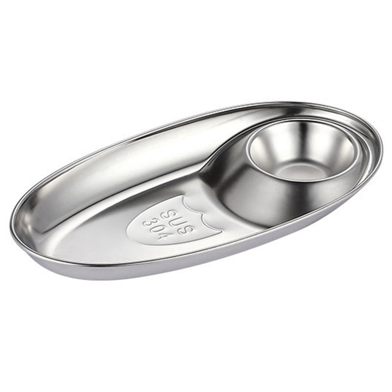 Đĩa Đựng Thức Ăn Hình Oval Bằng Thép Không Gỉ | BigBuy360 - bigbuy360.vn