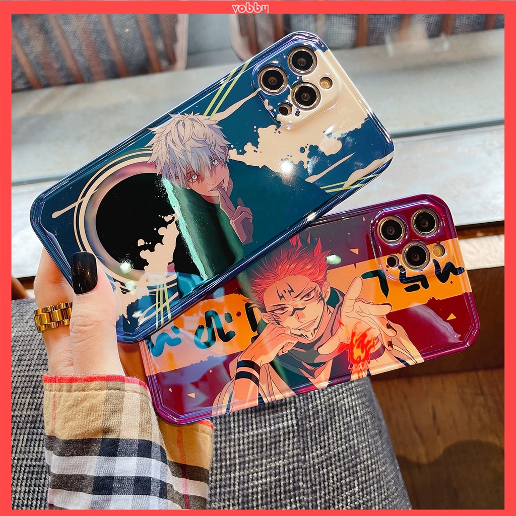 Ốp Điện Thoại Nhựa Mềm In Logo Jujutsu Kaisen Màu Xanh Dương Cho Iphone13 12 11 Pro Max 7 / 8plus Se2020 X / Xs Xr Xsmax