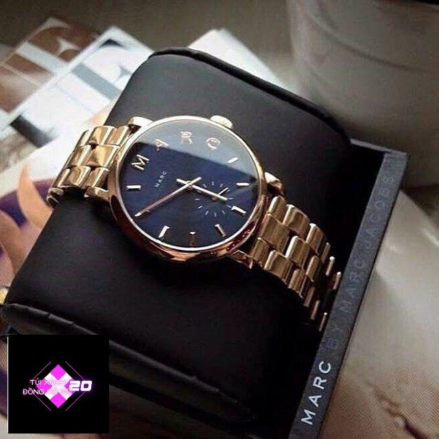 Đồng hồ đôi nam nữ Marc Jacobs Baker Rose Gold Watch MBM3332 28mm &amp; MBM3330 36mm. 5ATM.