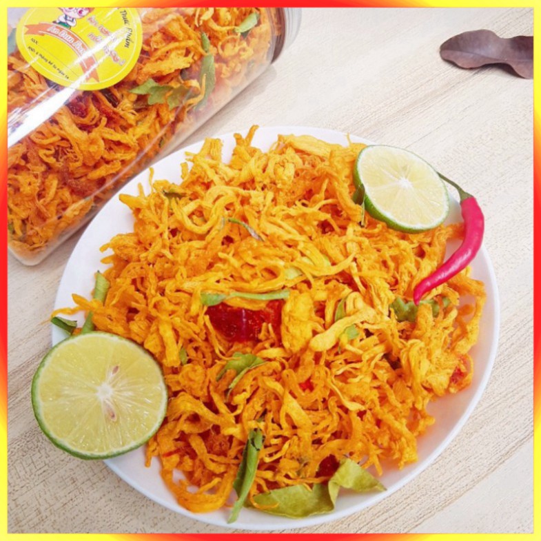 [Hàng Xuất Khẩu] Khô Gà Lá Chanh Xé Cay [ LOẠI 1 ] Thơm Ngon Hũ Lớn 335G – Thực Phẩm Sạch - Quà Tặng Ăn Vặt Hà Nội