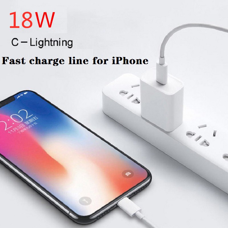 Củ sạc/cáp sạc nhanh PD USB-C sang Lightning 18W 9V/2A cho iPhone 11 11Pro Max XS iPad Mini Pro