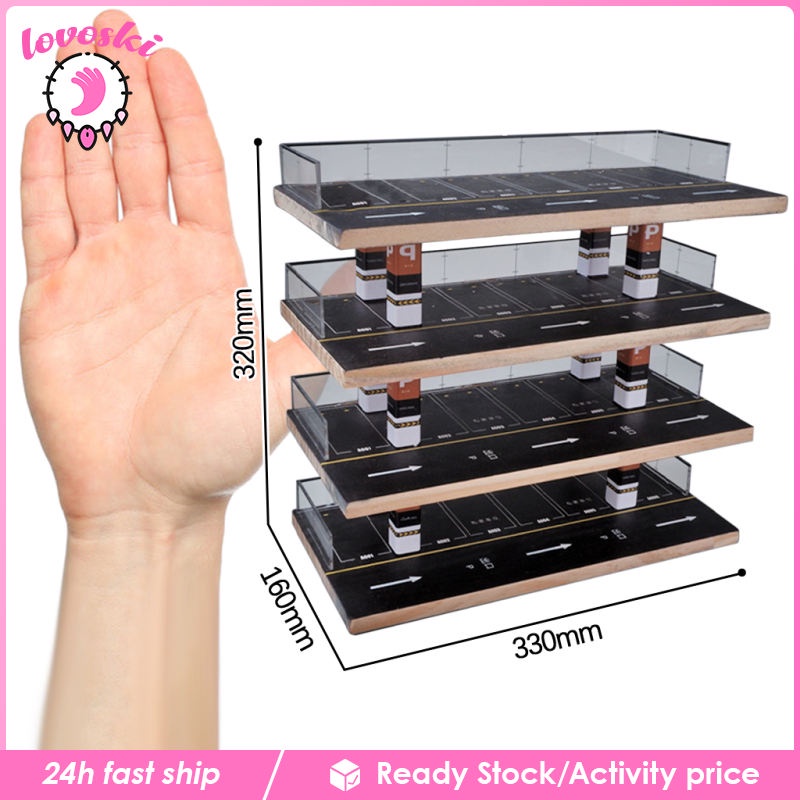 Mô hình bãi đậu xe diorama bằng acrylic tỉ lệ 1:64 chất lượng cao