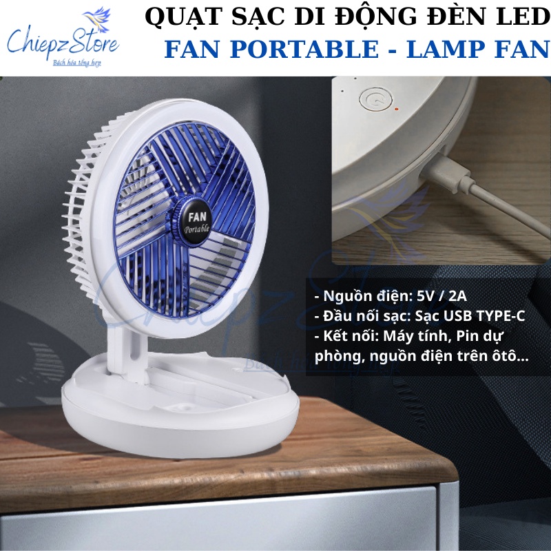 Quạt sạc di động Fan Portable – Lamp Fan