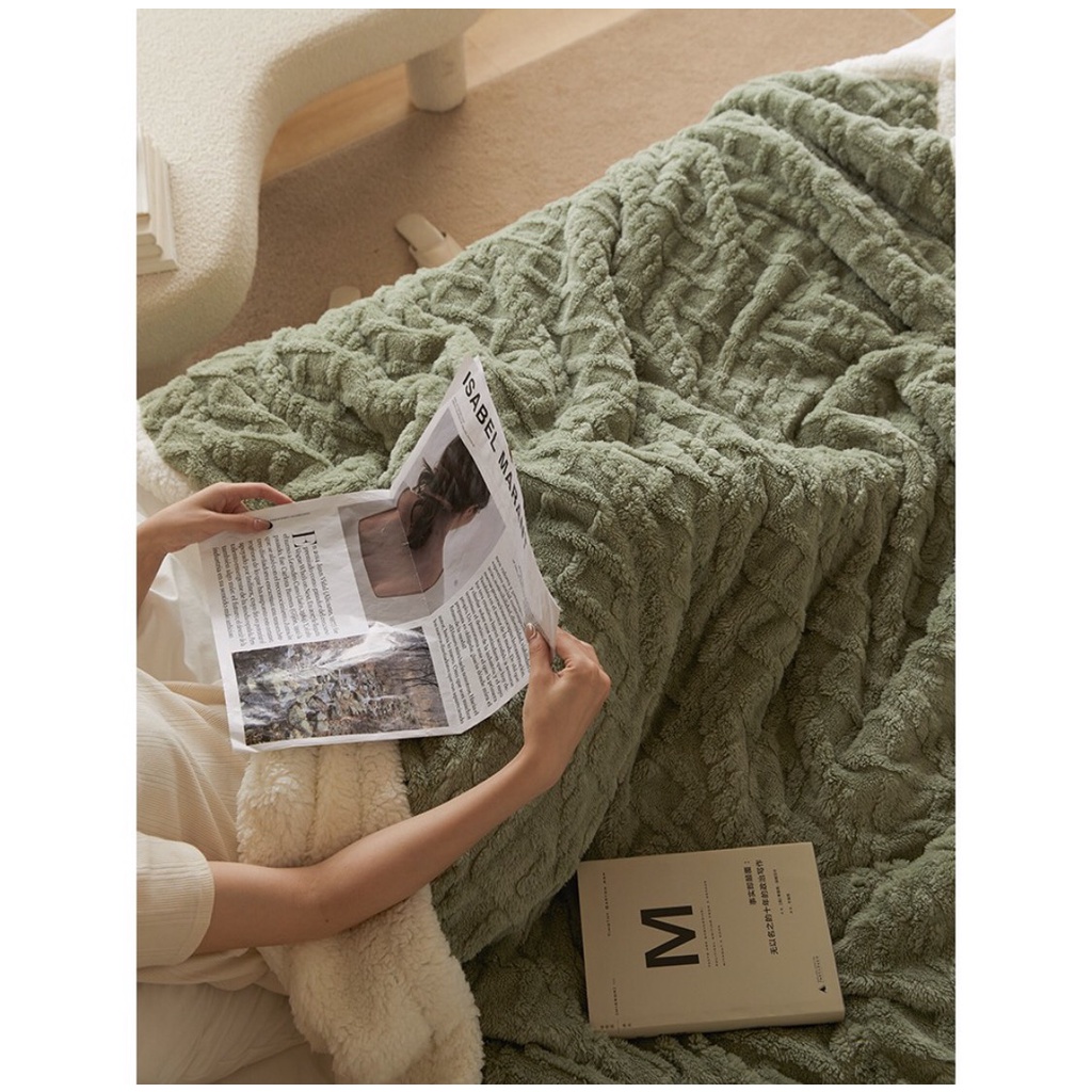 Chăn lông cừu EMMIBEDDING STORE Mềm Len Cừu Mông Cổ thế hệ mới Làm ấm nhanh, Nặng 2kg5, Kích thước 2mx2m3