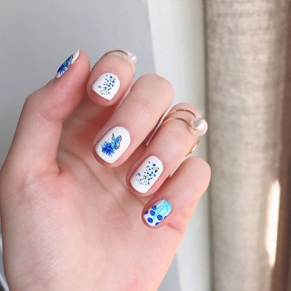 BUTTERFLY 1 Tấm Hình Dán Trang Trí Móng Tay Dạ Quang