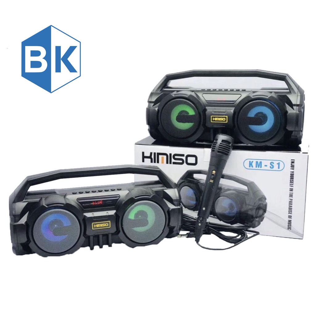 Loa Karaoke Kimiso KM-S1/S2 Xách Tay kết nối Bluetooth kèm Micro Siêu Bền, Bass Chắc Nịch, Hát Cực Đã, Chính hãng