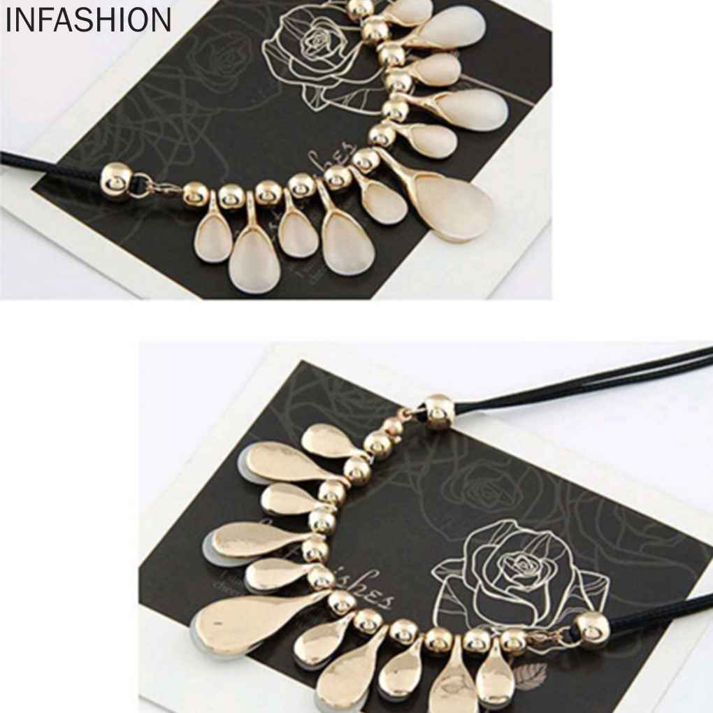 vòng cổ Mặt Đá Opal Hình Giọt Nước Thời Trang Cho Nữ